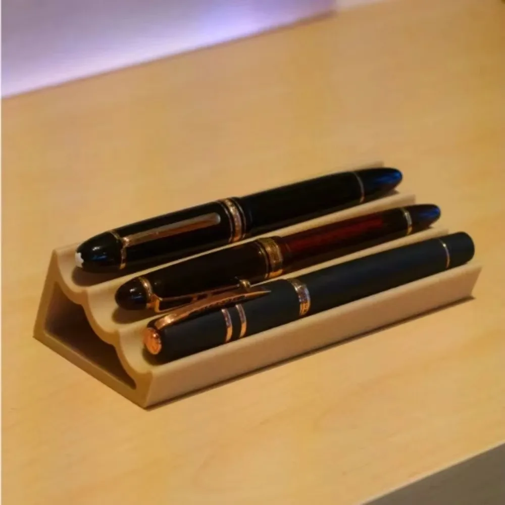 Pen Display Stand 3D Printed Creative Wavy Three Slot Desktop Office Stationery Storage Holder Multiple Colors Available