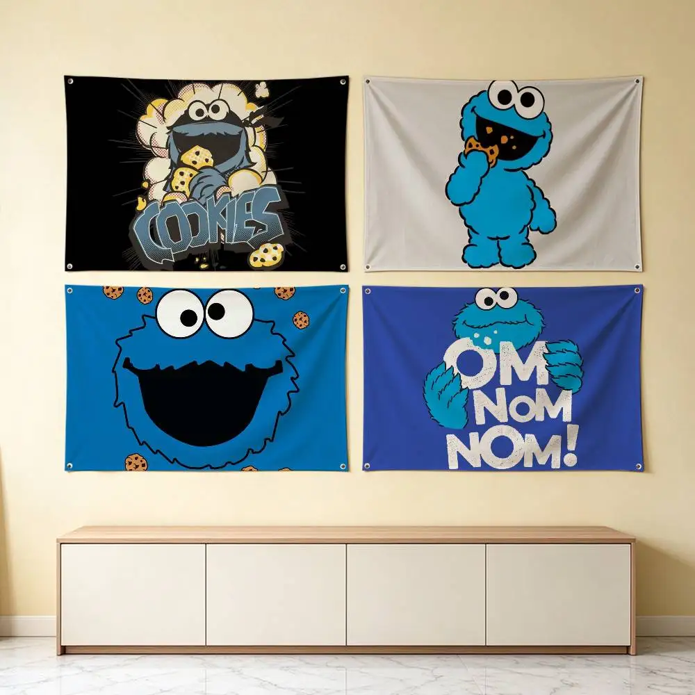 Sesame Street C-Cookie Monster  Flag Suitable For Party Club Outdoor Interior Wall Decoration Banner Fans Gift