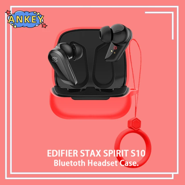 Funda protectora para Edifier STAX SPIRIT S10, anillo anticaída, silicona suave, auriculares inalámbricos Bluetooth, transporte