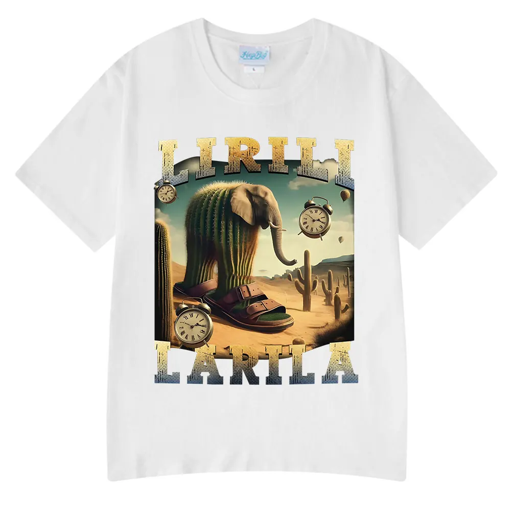 

Lirili Larila Funny Italian Brainrot Meme Tee Shirt Men Women Graphic Print T Shirts Summer Cotton Clothes Short Sleeve T-shirt