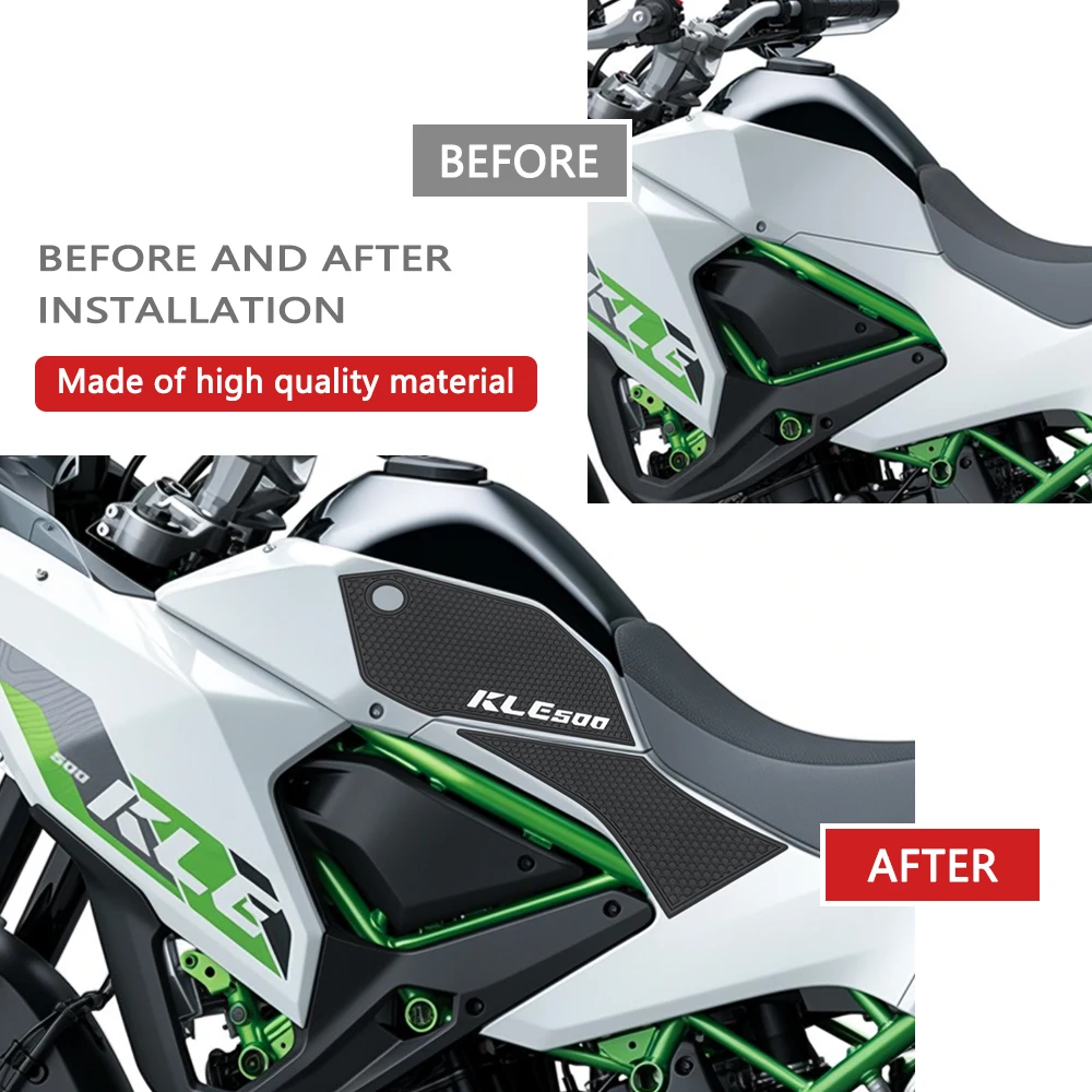 For Kawasaki KLE500 SE ABS 2026 Motorcycle Anti Slip Fuel Oil Tank Pad Side Knee Grip Decal Protector Sticker KLE 500 500SE 2026