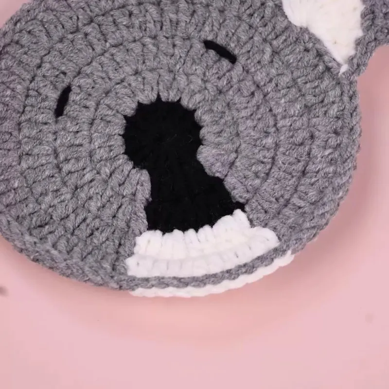 Hand-Crocheted Koala Coasters, Farmhouse Style Table Decor, Cute Mug Pads, Adorable Desktop Additions, Home Decor