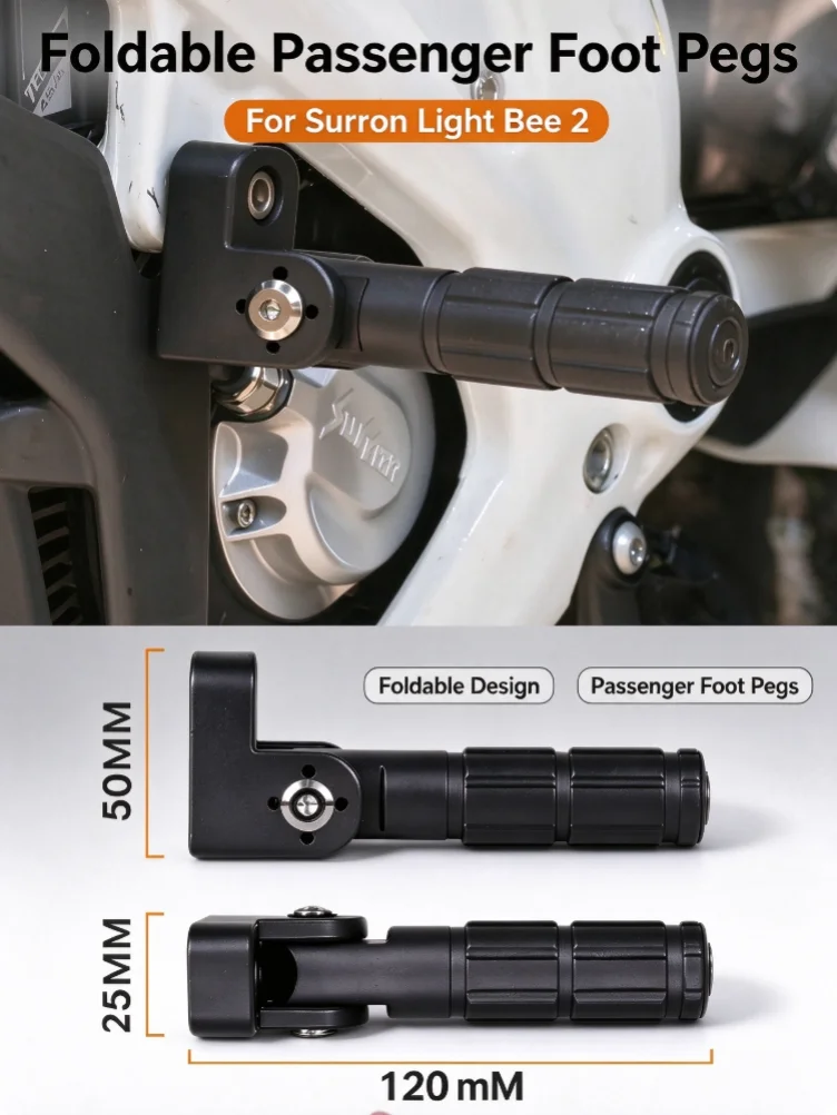 Aluminium Alloy Foldable Rear Footrest Pedal Motorcycle Back Passenger Footpegs For Sur-Ron Light Bee 2 Dirt Ebike Modification