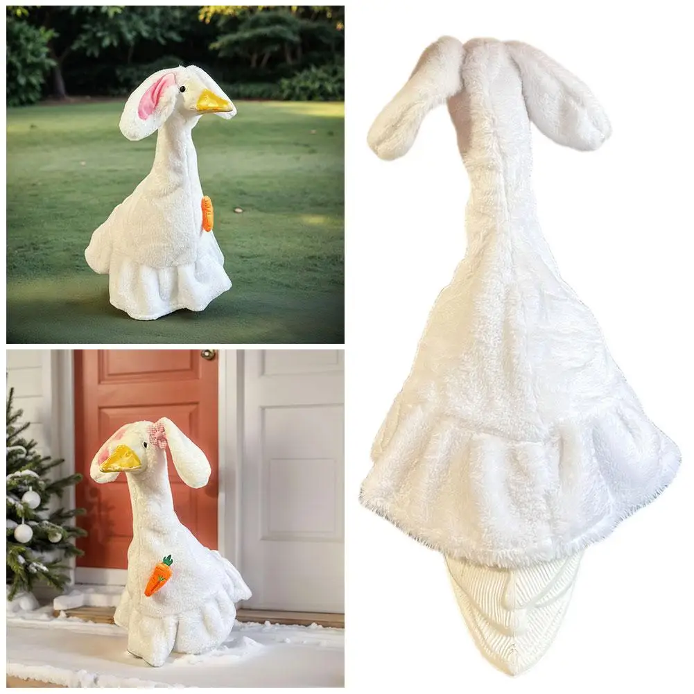 Porch Goose Long-eared Rabbit Goose Clothing Big White Clothing Goose Decoration Lawn New Courtyard Art Terrace G4i9