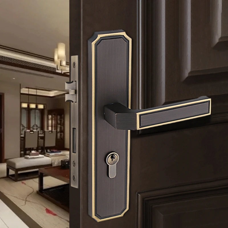 

All copper light luxury handle, new Chinese style , magnetic and silent door lock, indoor bedroom