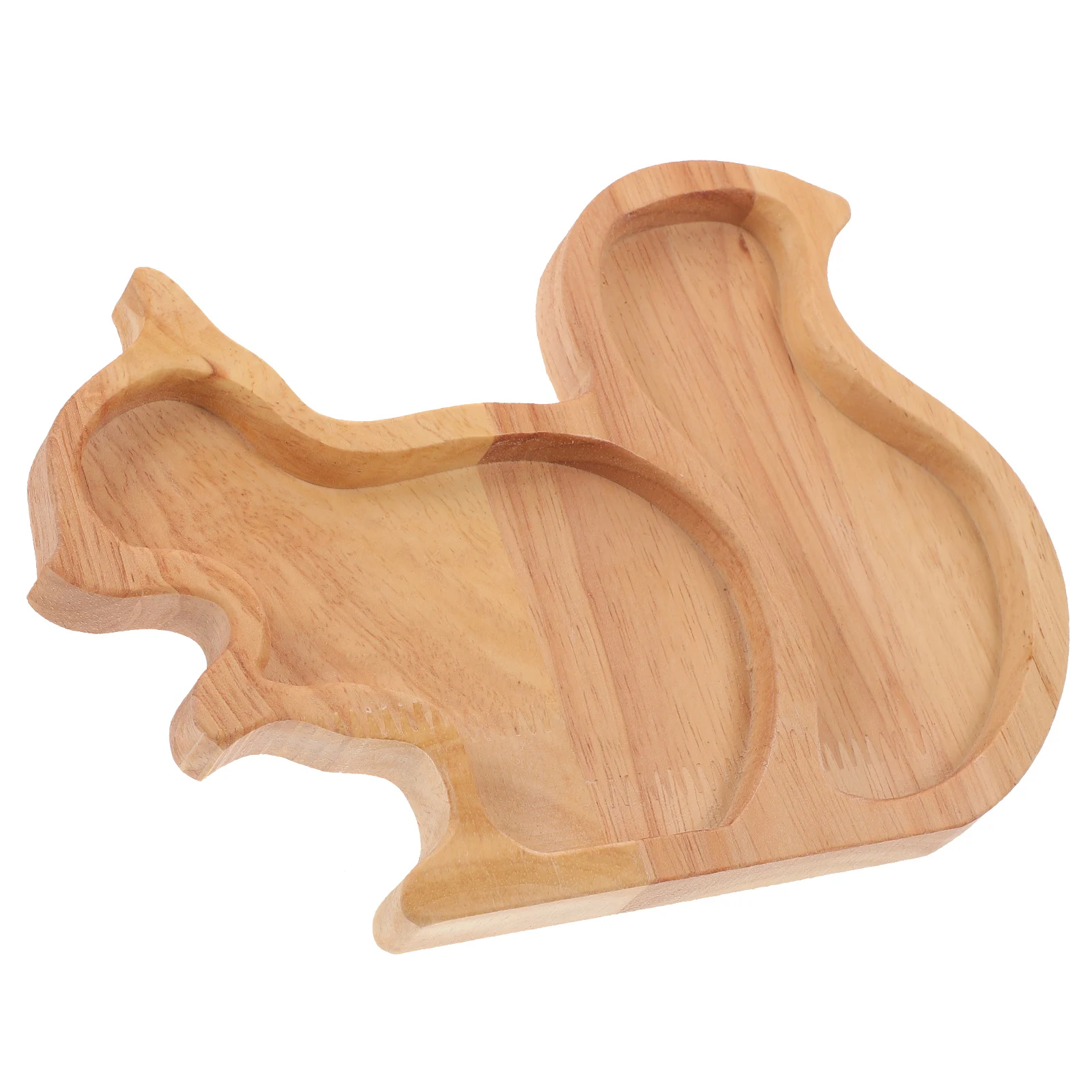 

Squirrel Shaped Tray Animal Dishes Small Wood Snack Serving Plate Nut Food Dry Fruits and Nuts for