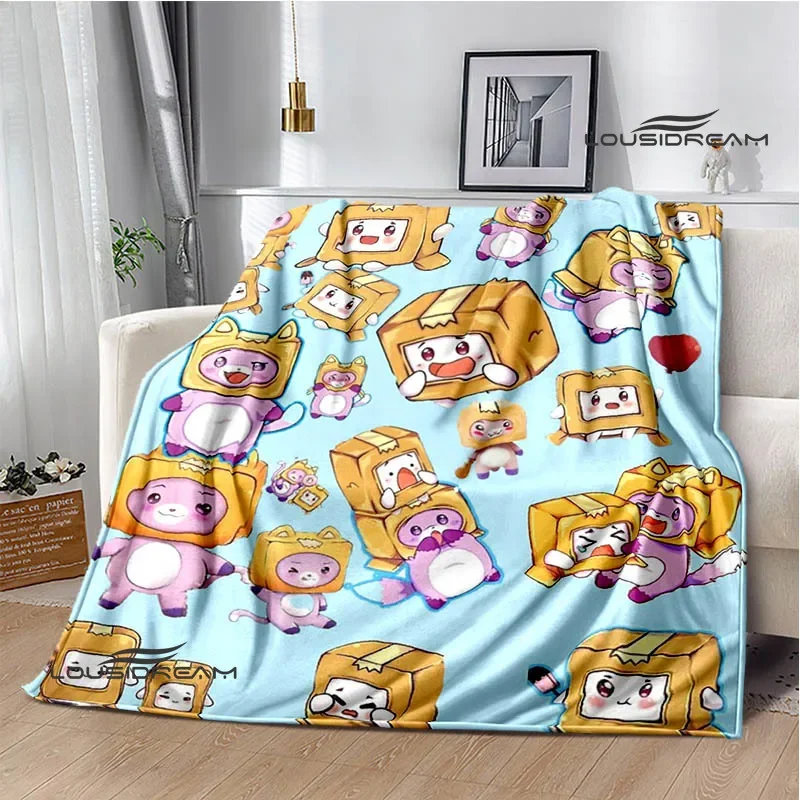 Leuke Lankybox Foxy Boxy cartoon Bedrukte dekens Picknickdeken Flanel Warme deken Reisdekens beddengoed Verjaardagscadeau