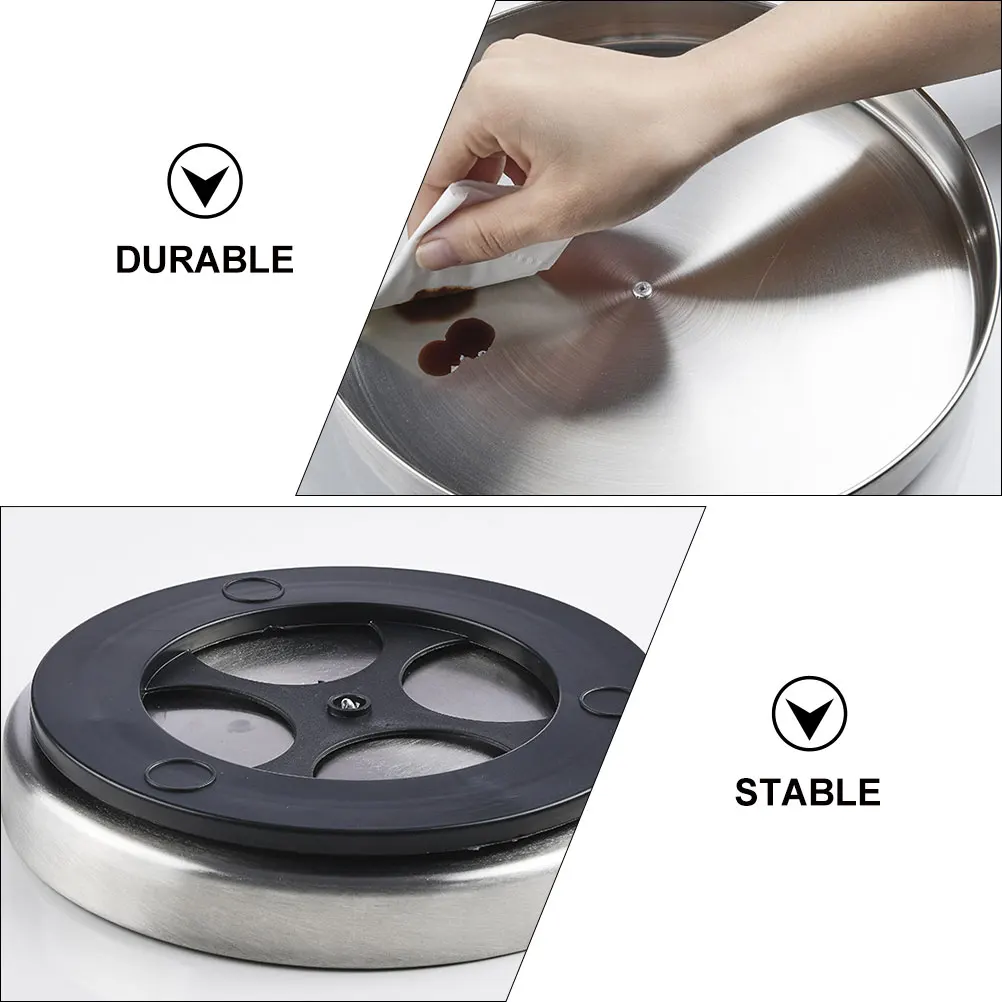 

Rotating Storage Rack Spice Bottle Holder Kitchen Fruit Container Rotatable Tray Stainless Steel Multi Function Practical Long