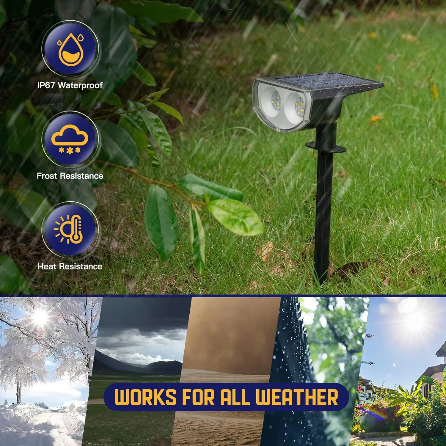 9-Mode Solar Color Changing Outdoor Lights, Waterproof RGBW Spotlight for Garden Pool Tree, 4-Pack