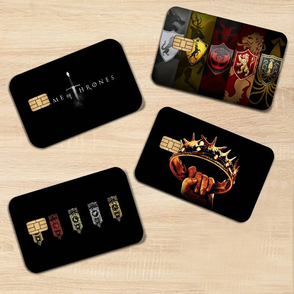 Film G-Game of T-Thrones Cartoon Credit Card Skin Stickers for Bank Card Bus Metro Card Sticker Waterproof Women Gift