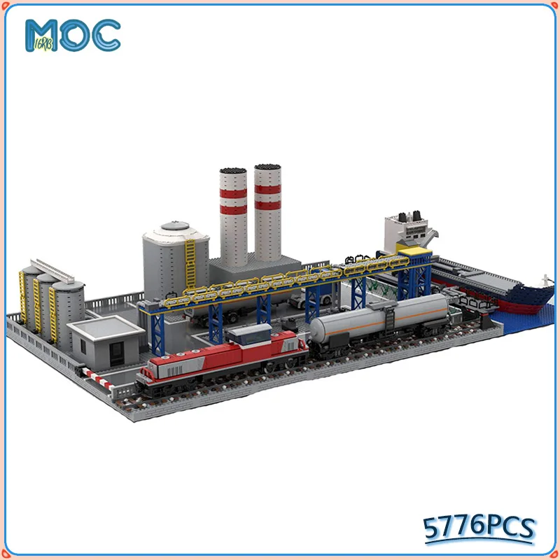 Street View Series Modular MOC Chemical Plant Building Blocks Tanker Car Truck Bricks DIY Architecture Display Toys Gift 5776PCS