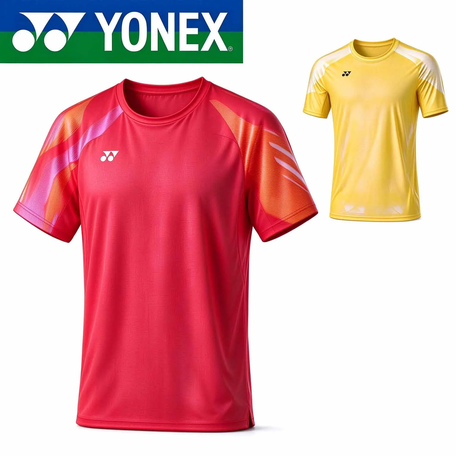 YONEX Men's Badminton T-shirt Short Sleeve Shoulder Gradient Shoulder 2 Color Quick Drying Breathable Training Sports T-shirt