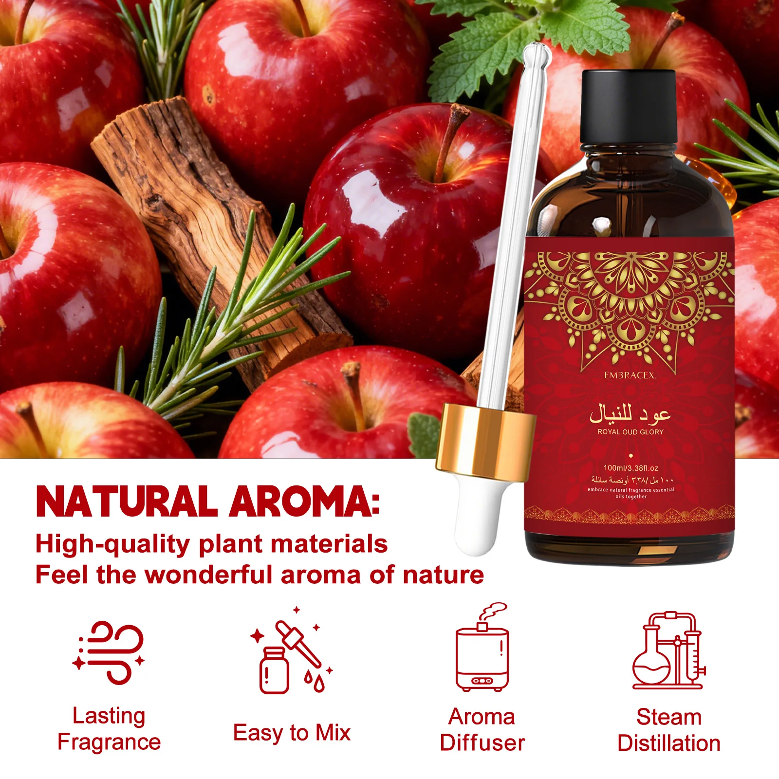 100ml Royal Oud Glory/ عود للنيال Duftöle Auto-Lufterfrischer-Öl, für Diffusoren, DIY-Projekte, Kerzenherstellung, Geschenke – Detail 4
