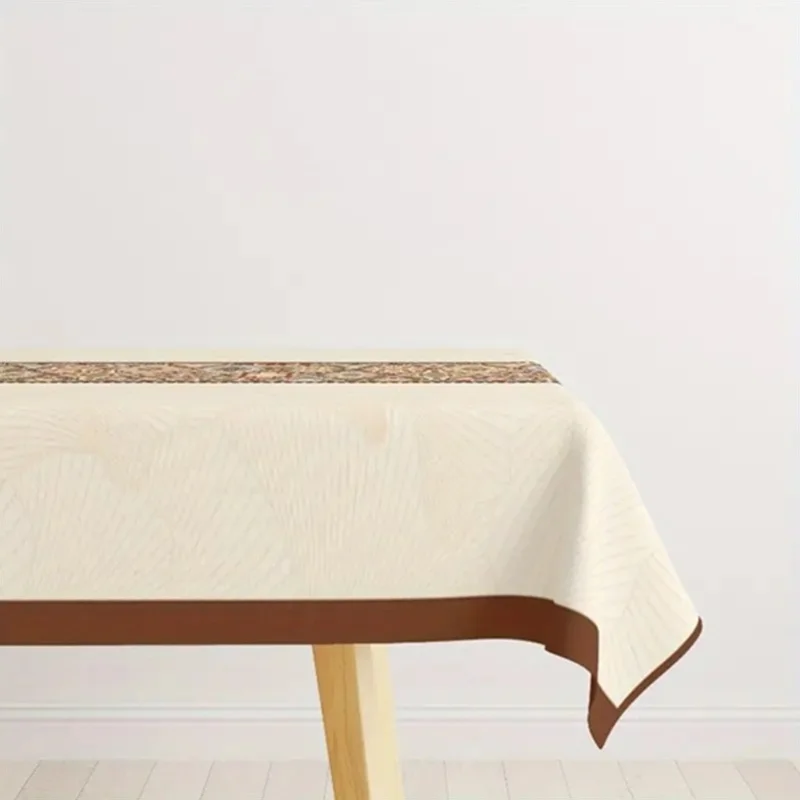 1pc Moroccan Rectangular Tablecloth, Bohemian Style Rectangular Table Cover, Grid Pattern Patchwork Decoration, Suitable for Hom