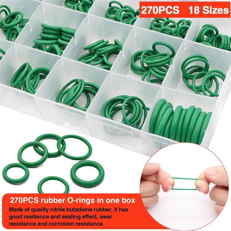 

Car A/C Repair Kit 270PCS O-Ring Seals Kit + 40PCS A/C Valve Core Assortment With Remover Tool-AT80