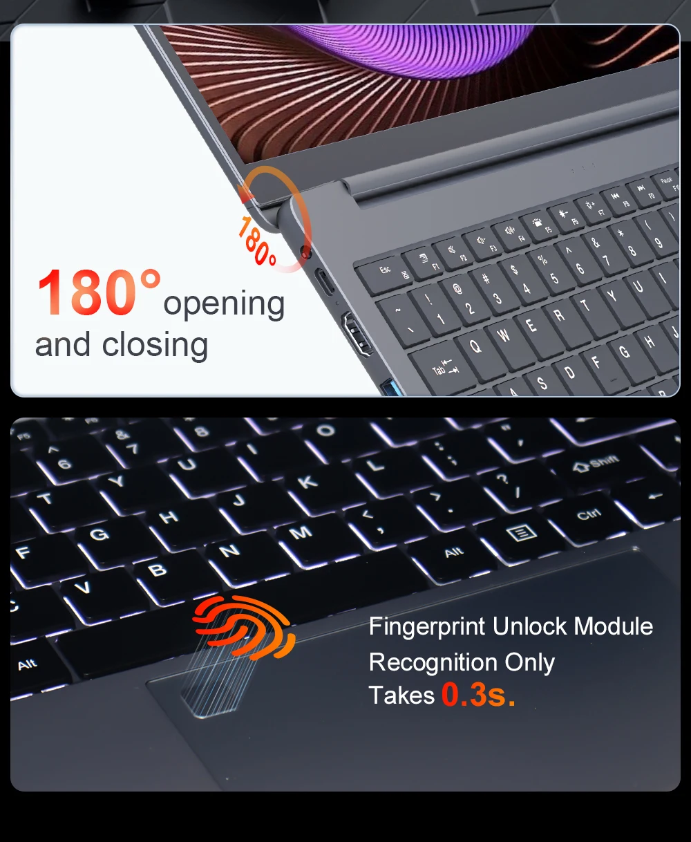 Ninkear A15 15.6 Inch FHD IPS Notebook 16GB DDR4 512GB SSD AMD Ryzen 5 5500U Laptop for Office Study WiFi 6 Backlit Keyboard Fingerprint Reader 55.4Wh Battery 65W USB-C PD Charging HDMI Portable Computer for Home and Travel