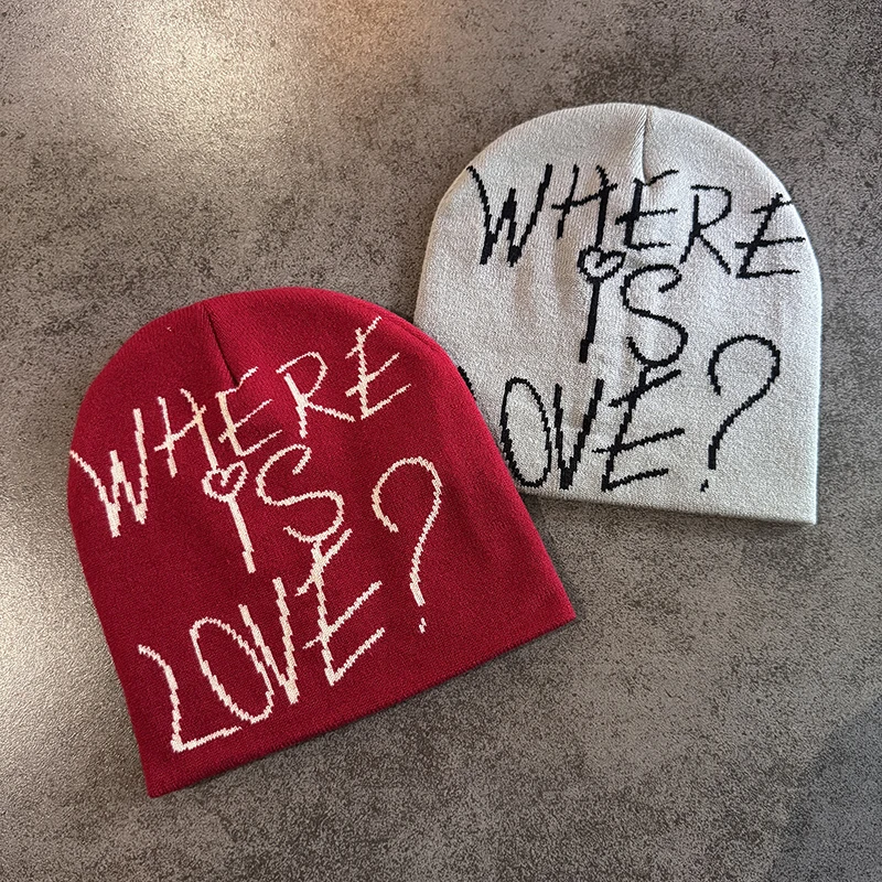 หมวกไหมพรมถักสีตัดกันสไตล์นิวสตรีท สำหรับฤดูใบไม้ร่วงและฤดูหนาว อุ่นสบาย สไตล์ Y2K ฮิปฮอป