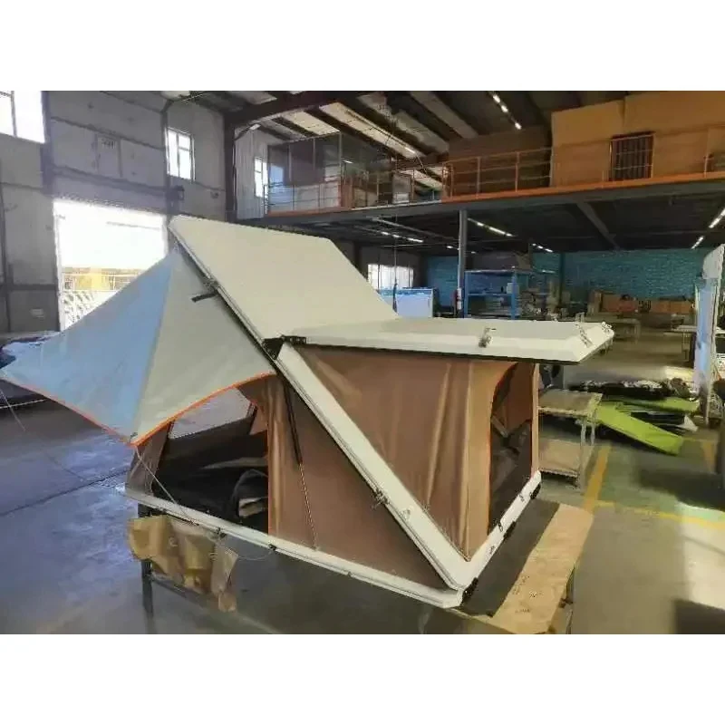 Double Layer Z Type Ox Roof Top Tent Waterproof with Ladder Outdoor Car Camping