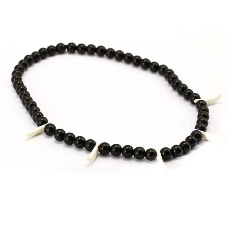 Anime Inuyasha Necklace Word Spirit Rosary Black Beaded Bracelets Bangle Logo Pendant Jewelry Gift