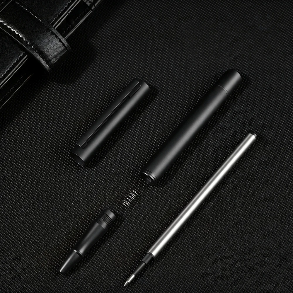 5-20 Pcs Custom Engraved Black minimalist design frosted Metal Ballpoint Pen Personalized Logo Business Office Writing Pen Gift