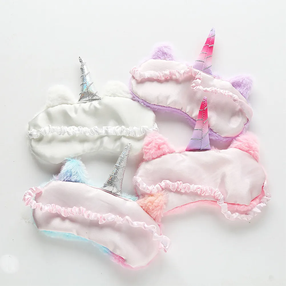 Unicorn Shaped Sleep Eye Mask Super Soft Lightweight Light Blocking Eyeshade for Travel Home Hotel Nap Blindfold Birthday