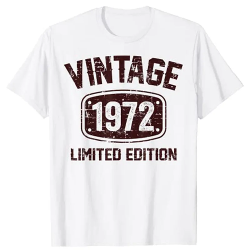 51 Years Old Vintage 1972 Limited Edition 51th Birthday T-Shirt for Women Men Customized Products Born In 1972 Outfit Daddy Gift