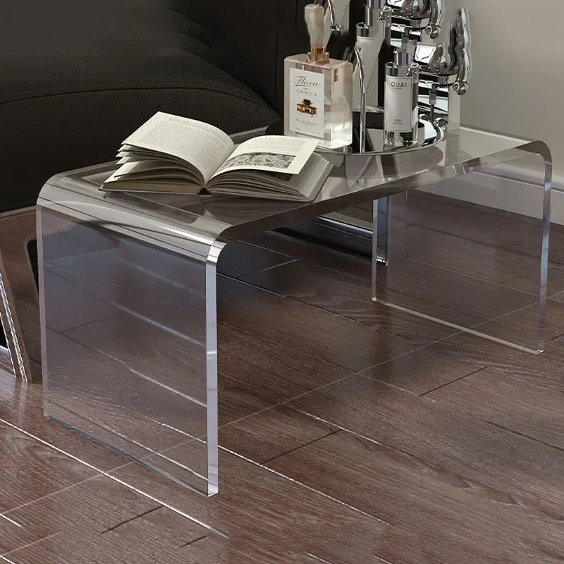 Mesa acrílica de 60 polegadas para casamento, espelho acrílico arredondado, console de mesa