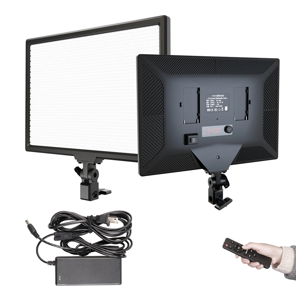 Panel de luz LED para fotografía, iluminación regulable para selfi, estudio fotográfico, lámpara de relleno de transmisión en vivo, tres colores con trípode, 24x35cm