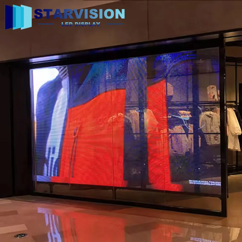 P10 Flexible Transparent Film Screen HD LED Display Self-Adhesive Sticker Screen for Window