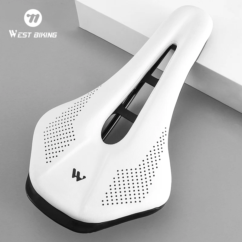 

WEST BIKING Comfortable Bicycle Saddle Mountain Bike PU Leather Cycling Seat Sponge Shockproof Cushion Multicolor Road Bike Part