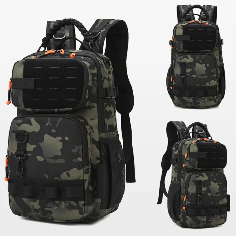 Fishing Lure Backpack with Rod Holders Molle Multi-functional Chest Bag Large Fish Box Accessories Outdoor Hiking Rucksack