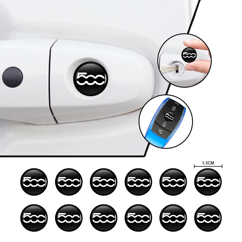 Car Door Lock Eye Protector Cover Keyhole Sticker Accessories For FIAT 500 Grande Punto Tipo Stilo UNO Astra Bravo Panda Freemon