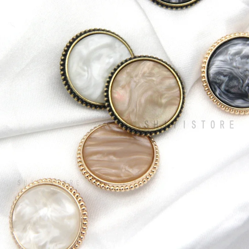 16/23/20/25mm Vintage Buttons Women Blazer Gold Metal Buttons For Clothes Round Flat Suit Retro Decorations Handmade DIY Crafts