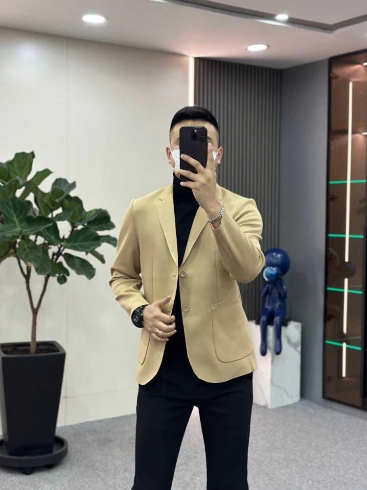 

Busin Casual Men's Suit Spring Summer New Sle Youth Faionable Trendy No Ironing Required Ele Top Quali Menswear