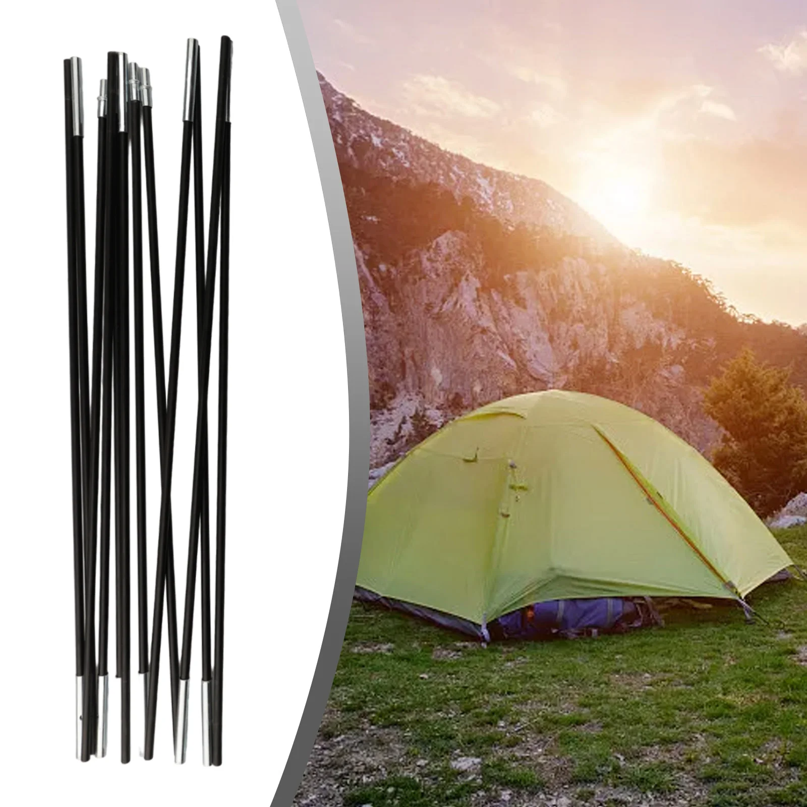 Camping Tent Rod Fiberglass Pole Outdoor Replacement Kit Anti-corrosion Stretchable String Inside Support Rods