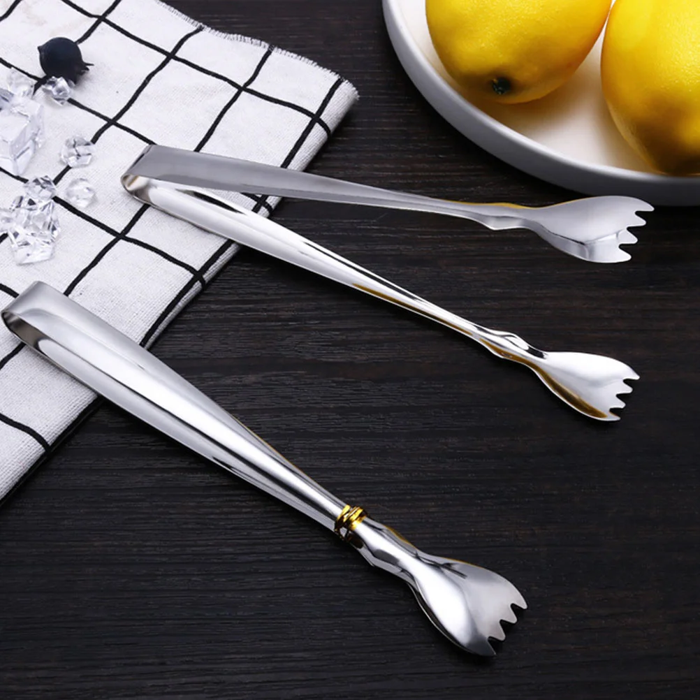 

4pcs Hot Towel Tongs Stainless Steel Ice Cube Tongs For Cocktails Whiskey Tea Coffee Multi-Purpose Kitchen Serving Tools