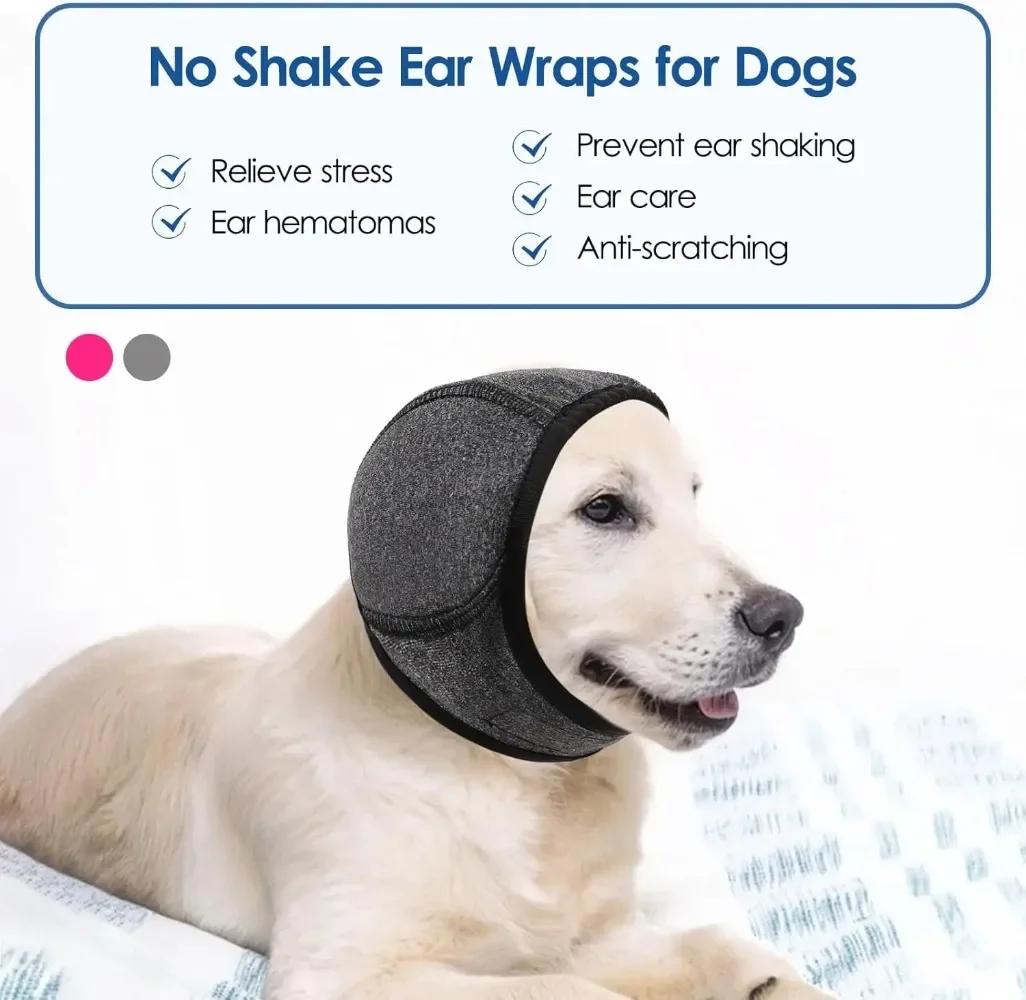 

Waterproof Dog Ear Muffs for Swimming & Grooming - Noise Cancelling Calming Hood for Pet Anxiety Relief & Shock Prevention