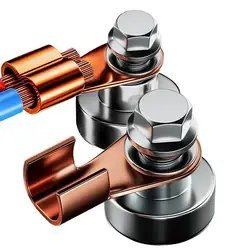 Magnetic Welding Support Clamp 2PCS Magnet Heads Welding Clamps Powerful Magnetism 500A Copper Electrode Welding Support Clamp