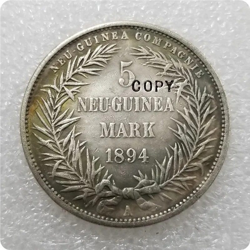 1894 Germany 5 mark New Guinea COPY commemorative coins-replica coins medal coins collectibles Challenge Pocket Coins Christmas