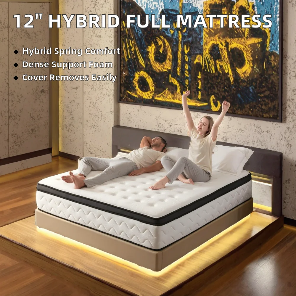 Hypo-allergenic 12 Inch Euro Top Mattress Sleep Well Easy Comfort Quality Home Furniture Pocket Spring Design
