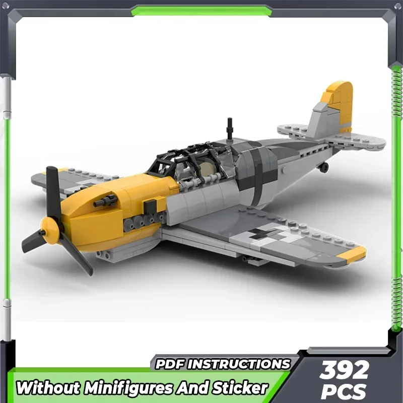 Moc Building Bricks Military Model The Messerschmitt WWII Aircraft Technology Modular Block Gifts Toys For Children DIY Assembly