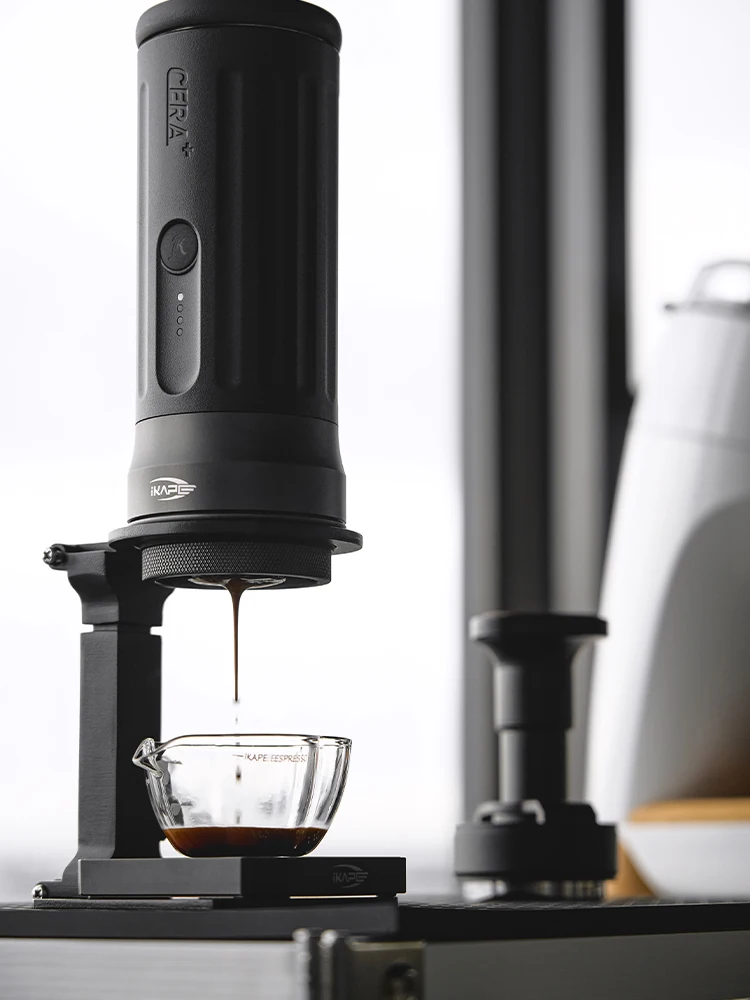 IKAPE Espresso-Siebträger mit variablem Durchmesser, konvexer Korb, 58 mm, Schwarz, Präzise Hochextraktion für 58 mm Bottomless Siebträger – Detail 2