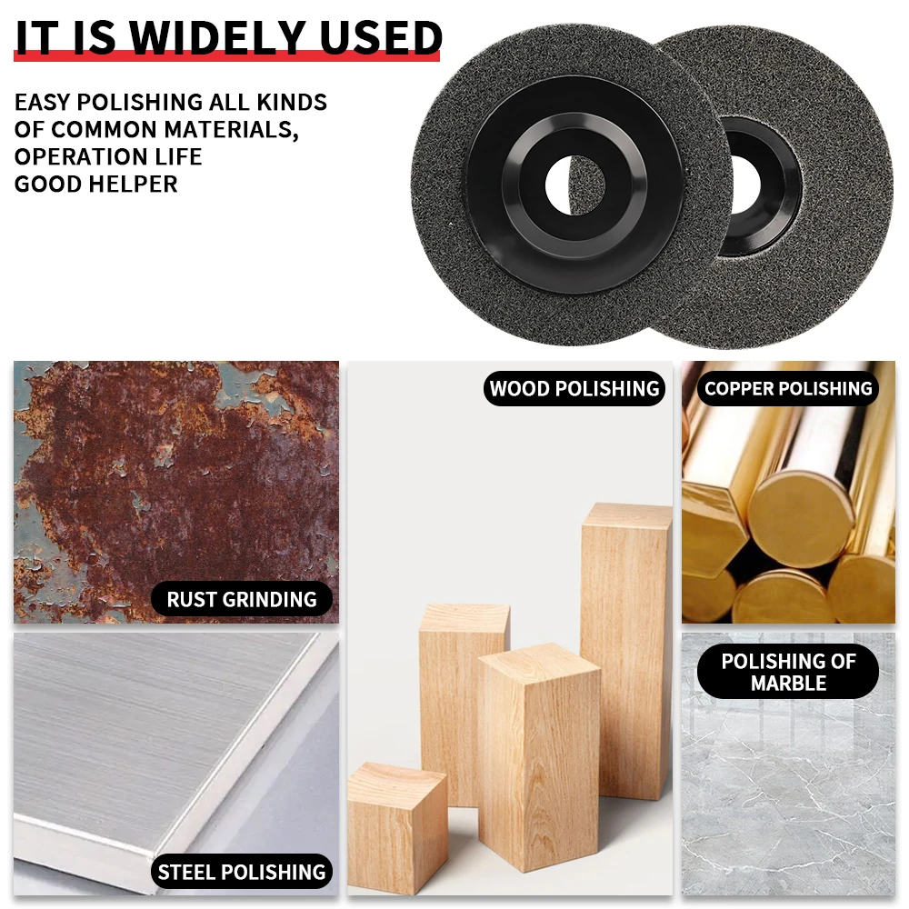 5/10pcs 5/4.5 นิ้ว 115 มม.เส้นใยไนลอนล้อขัดไม่ทอแผ่นขัด 125 mm Bore 7/8 "บดล้อขัดสําหรับโลหะ