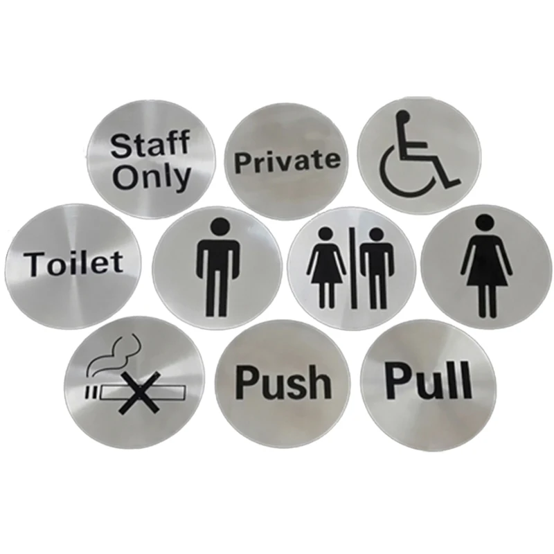 الفولاذ المقاوم للصدأ المرحاض رمز لاصق المدعومة الحمام المرحاض باب تسجيل للفندق ، مكتب ، المنزل ، مطعم