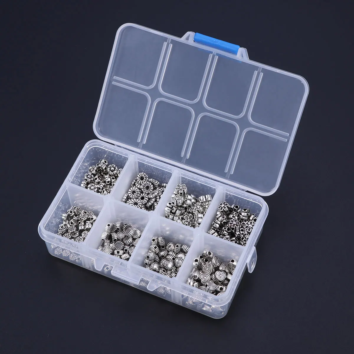 

400 pcs Beads Accessories Assortment Kit Silver Snowflake Heart Spacer Beads Large Hole For Jewelry Making Craft Diy Findings