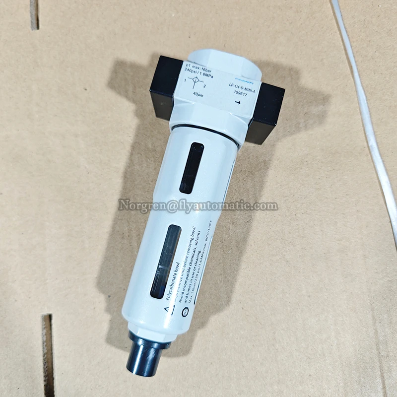LF-1/4-D-MINI 159613 Air Filter regulators LF-1/4-D-MINI-A 159617 LF-3/8-D-MINI-A 162606 162608 LF-1/8-D-MINI