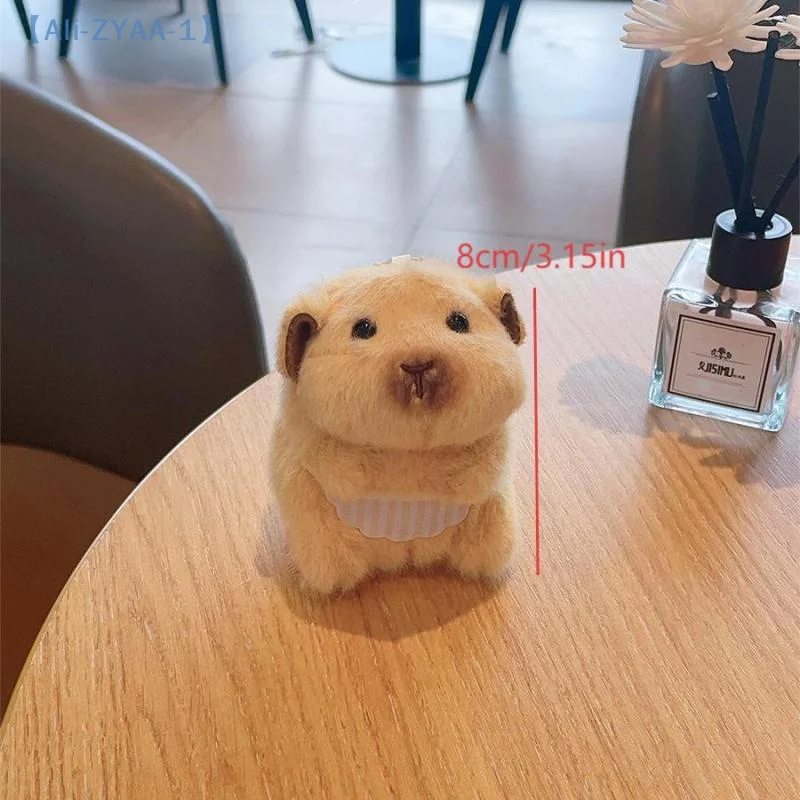 【ZYAA-1】Cute Hamster Plush Keychain Cartoon Stuffed Animal Doll Keyring Lovely Bag Pendant Backpack Hanging Decoration Gifts