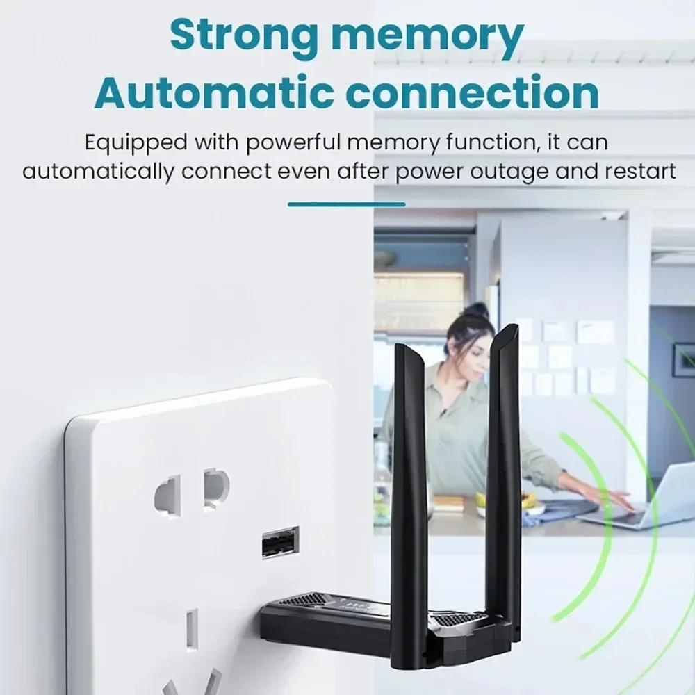 300Mbps USB Wireless WIFI Repeater 2 Antena 2.4G WiFi Range Extender Wi-Fi Signal Amplifier 802.11N Network Card Adapter for PC