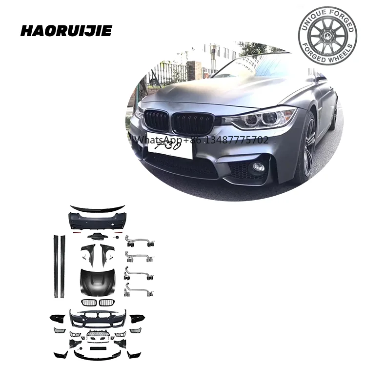 26style F30 M3 Body Kit 1:1 for BMW 3 Series F30 2013-2018 M3 Front Bumper Side Skirts Exhaust Hood Fender Body Kit Accessories