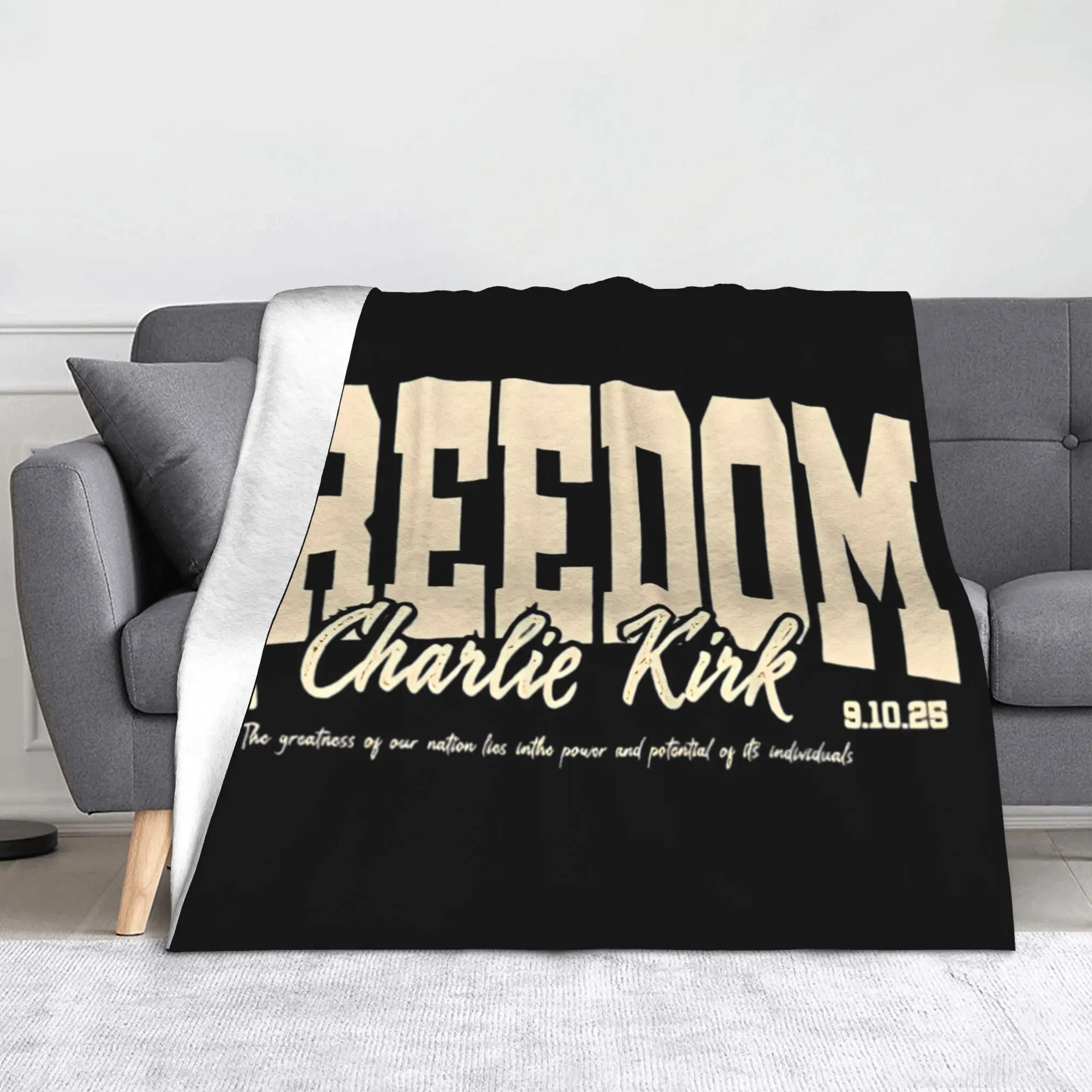Charlie Kirk Freedom RIP 2025 Blanket Coral Fleece Plush Memorial Soft Throw Blankets for Home Couch Bedspreads Rug Piece